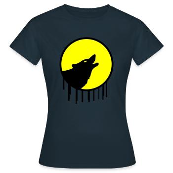 loup pleine lune - T-shirt Femme - marine - Devant - AI Model Female 172 dark (172cm)