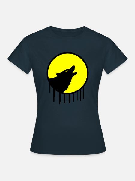 wolf vollmond - Frauen T-Shirt - Navy
