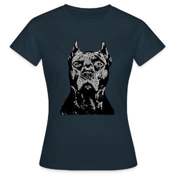 Chien de combat bouledogue Staffordshire, chien de garde, chiens - T-shirt Femme - marine - Devant - AI Model Female 172 dark (172cm)
