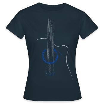 Acoustic Guitar - Women's T-Shirt - navy - Front - AI Model Female 172 dark (172cm)
