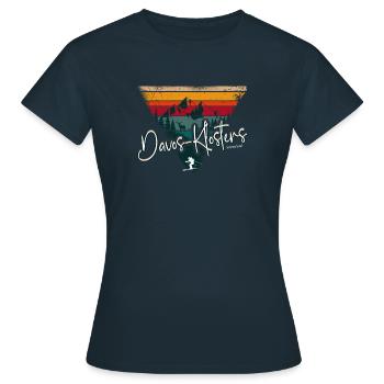 Davos Klosters Ski Resort Schweizer Alpen Souvenir - Frauen T-Shirt - Navy - Vorne - AI Model Female 172 dark (172cm)