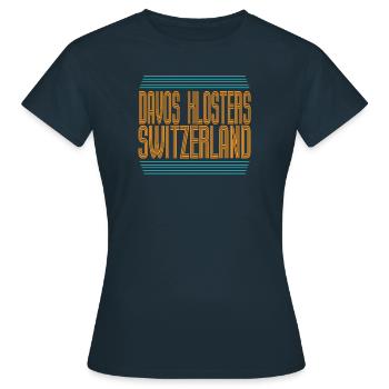 Davos Klosters Ski Resort Schweizer Alpen Souvenir - Frauen T-Shirt - Navy - Vorne - AI Model Female 172 dark (172cm)