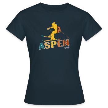 Aspen Snowmass Colorado Station de ski Montagnes - T-shirt Femme - marine - Devant - AI Model Female 172 dark (172cm)