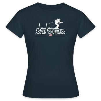 Aspen Snowmass Colorado Station de ski Montagnes - T-shirt Femme - marine - Devant - AI Model Female 172 dark (172cm)