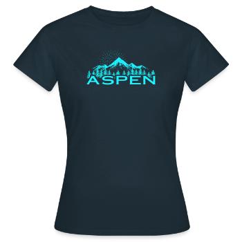 Aspen Snowmass Colorado Station de ski Montagnes - T-shirt Femme - marine - Devant - AI Model Female 172 dark (172cm)