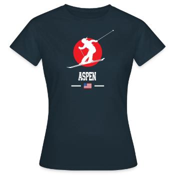 Aspen Snowmass Colorado Station de ski Montagnes - T-shirt Femme - marine - Devant - AI Model Female 172 dark (172cm)