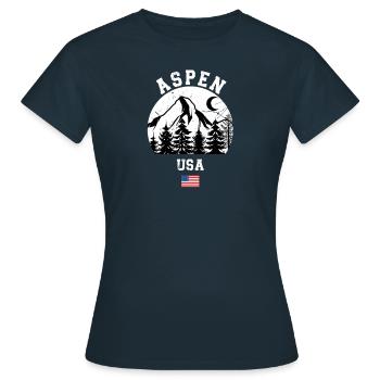 Aspen Snowmass Colorado Station de ski Montagnes - T-shirt Femme - marine - Devant - AI Model Female 172 dark (172cm)
