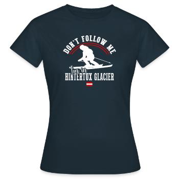 Skigebiet Hintertuxer Gletscher Österreichische Alpen - Frauen T-Shirt - Navy - Vorne - AI Model Female 172 dark (172cm)