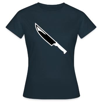 Messer - Frauen T-Shirt - Navy - Vorne - AI Model Female 172 dark (172cm)