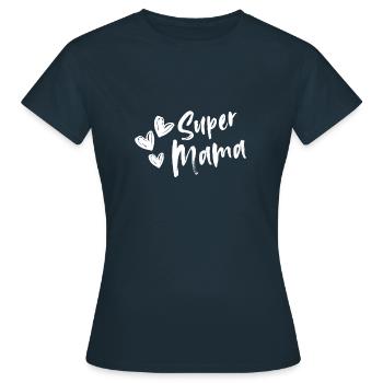 SuperMAMA - Frauen T-Shirt - Navy - Vorne - AI Model Female 172 dark (172cm)