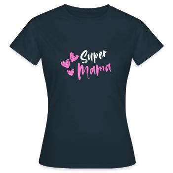 Super-Mama - Frauen T-Shirt - Navy - Vorne - AI Model Female 172 dark (172cm)