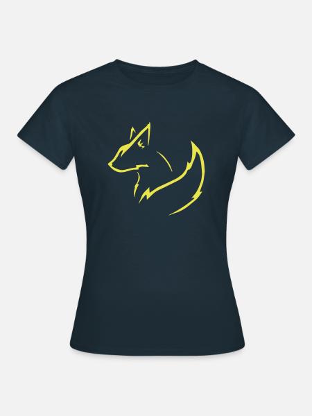 Minimalistischer Fuchs Tier Illustration - Frauen T-Shirt - Navy