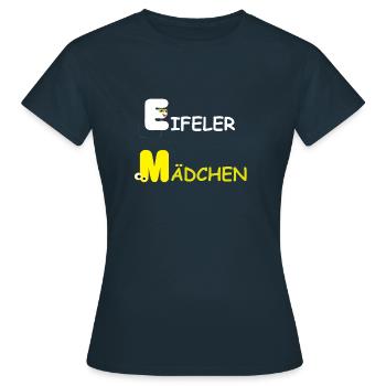 Eifel Shirt, Eifeler Girl, Humor Eiflerin - Women's T-Shirt - navy - Front - AI Model Female 172 dark (172cm)