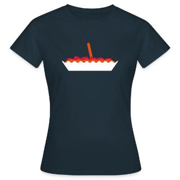 Yummy Currywurst - T-shirt Femme - marine - Devant - AI Model Female 172 dark (172cm)