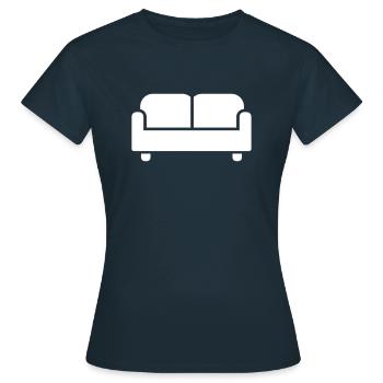 Sofa - Frauen T-Shirt - Navy - Vorne - AI Model Female 172 dark (172cm)