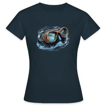 Swimming goggles - Women's T-Shirt - navy - Front - AI Model Female 172 dark (172cm)