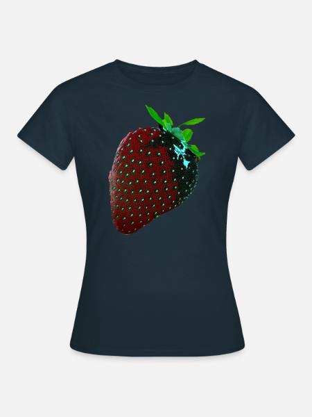 Erdbeere, technisch, Hightech, illustration - Frauen T-Shirt - Navy