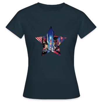 Times Square New York - Women's T-Shirt - navy - Front - AI Model Female 172 dark (172cm)