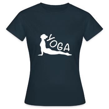 Exercice de yoga pour une séance d’entraînement - T-shirt Femme - marine - Devant - AI Model Female 172 dark (172cm)