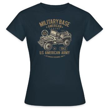 Jeep armée américaine - T-shirt Femme - marine - Devant - AI Model Female 172 dark (172cm)