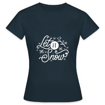 Lass es schneien - Frauen T-Shirt - Navy - Vorne - AI Model Female 172 dark (172cm)
