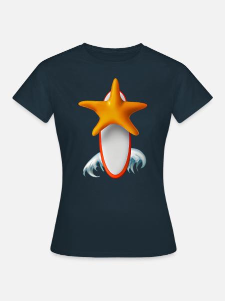 Seesterne Surfbrett - Frauen T-Shirt - Navy