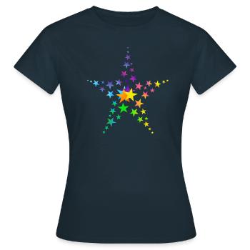 Étoiles étoiles colorées beaucoup d’étoiles - T-shirt Femme - marine - Devant - AI Model Female 172 dark (172cm)