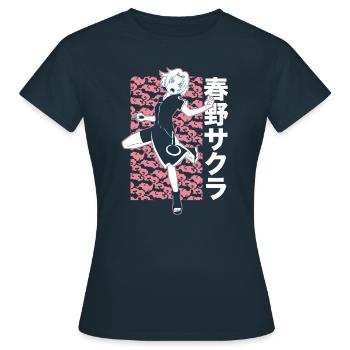 Naruto Cooles Design Mit Sakura - Frauen T-Shirt - Navy - Vorne - AI Model Female 172 dark (172cm)