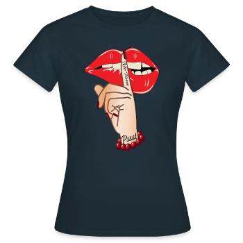 Psst Me Time Rote Lipen, Positiv Farben 2025 - Frauen T-Shirt - Navy - Vorne - AI Model Female 172 dark (172cm)