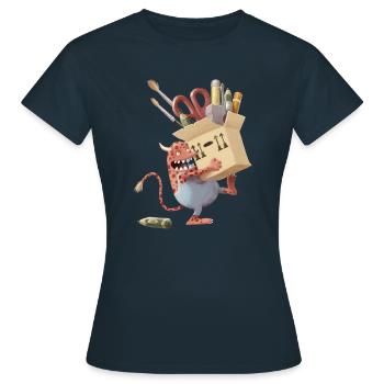 Desktopmonster - Women's T-Shirt - navy - Front - AI Model Female 172 dark (172cm)