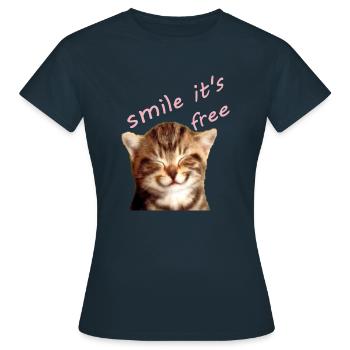a kitten - Women's T-Shirt - navy - Front - AI Model Female 172 dark (172cm)