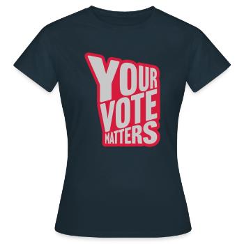 votre vote compte citation - T-shirt Femme - marine - Devant - AI Model Female 172 dark (172cm)