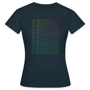 Bloc de texte de temps d’antenne Arc-en-ciel creux - T-shirt Femme - marine - Devant - AI Model Female 172 dark (172cm)