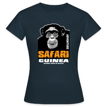 Guinée - Chimpanzés - T-shirt Femme - marine - Devant - AI Model Female 172 dark (172cm)