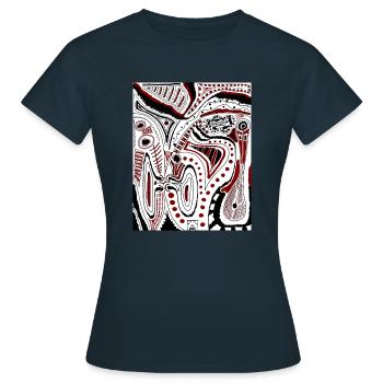 Sabino Lemon ART - Phone scribble T-Shirts - Frauen T-Shirt - Navy - Vorne - AI Model Female 172 dark (172cm)