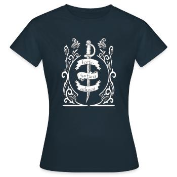 fortis fortuna adiuvat - Frauen T-Shirt - Navy - Vorne - AI Model Female 172 dark (172cm)