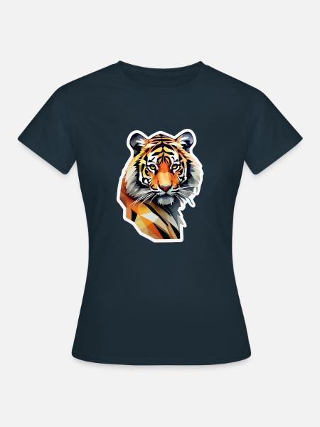 Tiger Polygon - Frauen T-Shirt - Navy