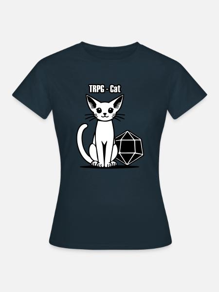 RPG Elven Katze & Würfel - Gatto Truppo - Dame-T-shirt - marineblå