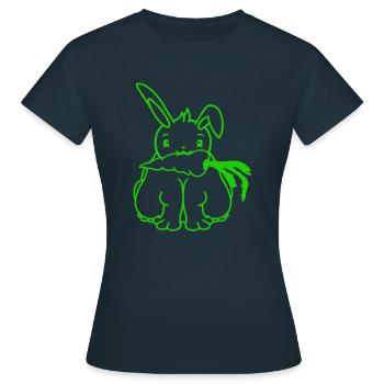 Lapin Carotte Carotte Manger Bouche Faim Obésité - T-shirt Femme - marine - Devant - AI Model Female 172 dark (172cm)