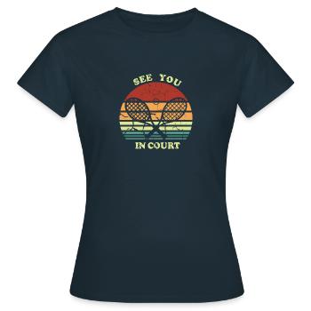 Court de tennis - T-shirt Femme - marine - Devant - AI Model Female 172 dark (172cm)
