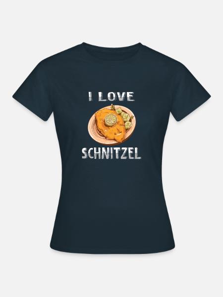 I Love Schnitzel - Frauen T-Shirt - Navy