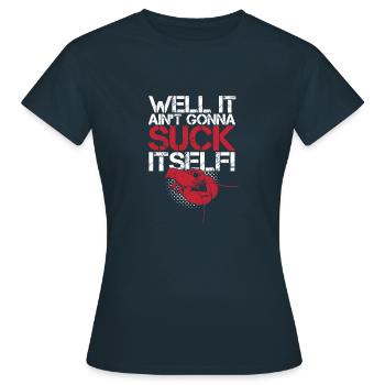 Eh bien, il ne se sucera pas lui-même - Crawfish - T-shirt Femme - marine - Devant - AI Model Female 172 dark (172cm)
