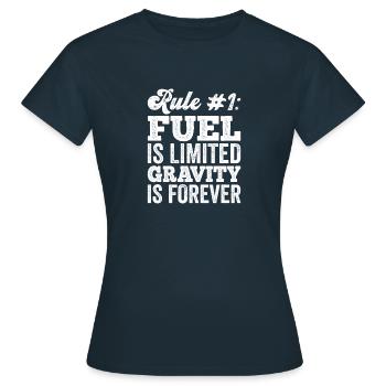 Flugschule Treibstoff ist begrenzt - Fluglehrer - Frauen T-Shirt - Navy - Vorne - AI Model Female 172 dark (172cm)