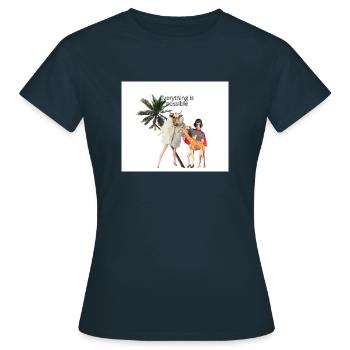 EVERYTHING IS POSSIBLE - Frauen T-Shirt - Navy - Vorne - AI Model Female 172 dark (172cm)