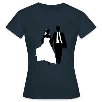 bride and groom 12 copy - Women's T-Shirt - navy - Front - AI Model Female 172 dark (172cm)