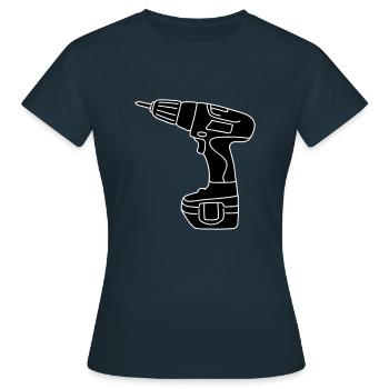 Tournevis perceuse sans fil 2 - T-shirt Femme - marine - Devant - AI Model Female 172 dark (172cm)