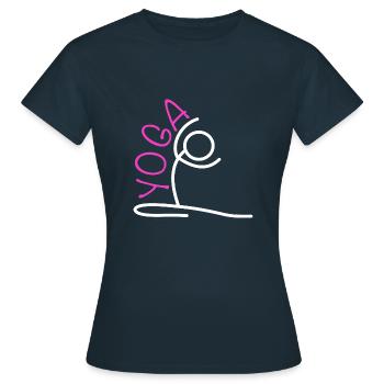 Yoga Outfit - Women's T-Shirt - navy - Front - AI Model Female 172 dark (172cm)