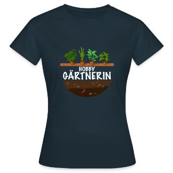 Hobby Gärtnerin das Frauen Garten Outfit - Frauen T-Shirt - Navy - Vorne - AI Model Female 172 dark (172cm)