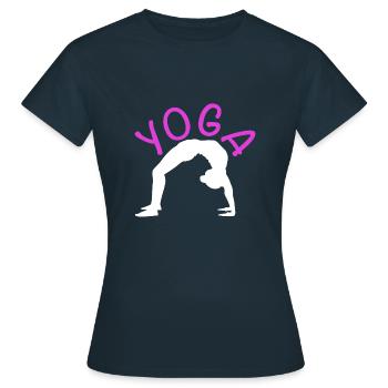 Exercice de yoga pour une séance d’entraînement - T-shirt Femme - marine - Devant - AI Model Female 172 dark (172cm)