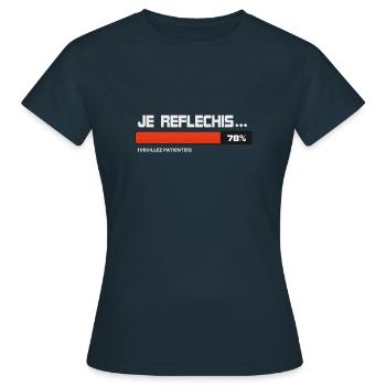 I thought, wait, please wait - Women's T-Shirt - navy - Front - AI Model Female 172 dark (172cm)